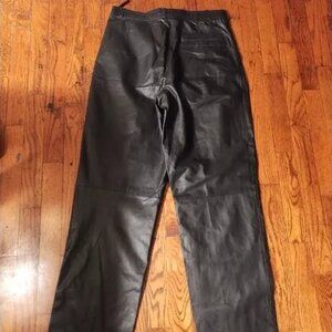 Vintage 90's Leather WILSONS Motorcycle Pants 32x32 Black Jeans Y2K